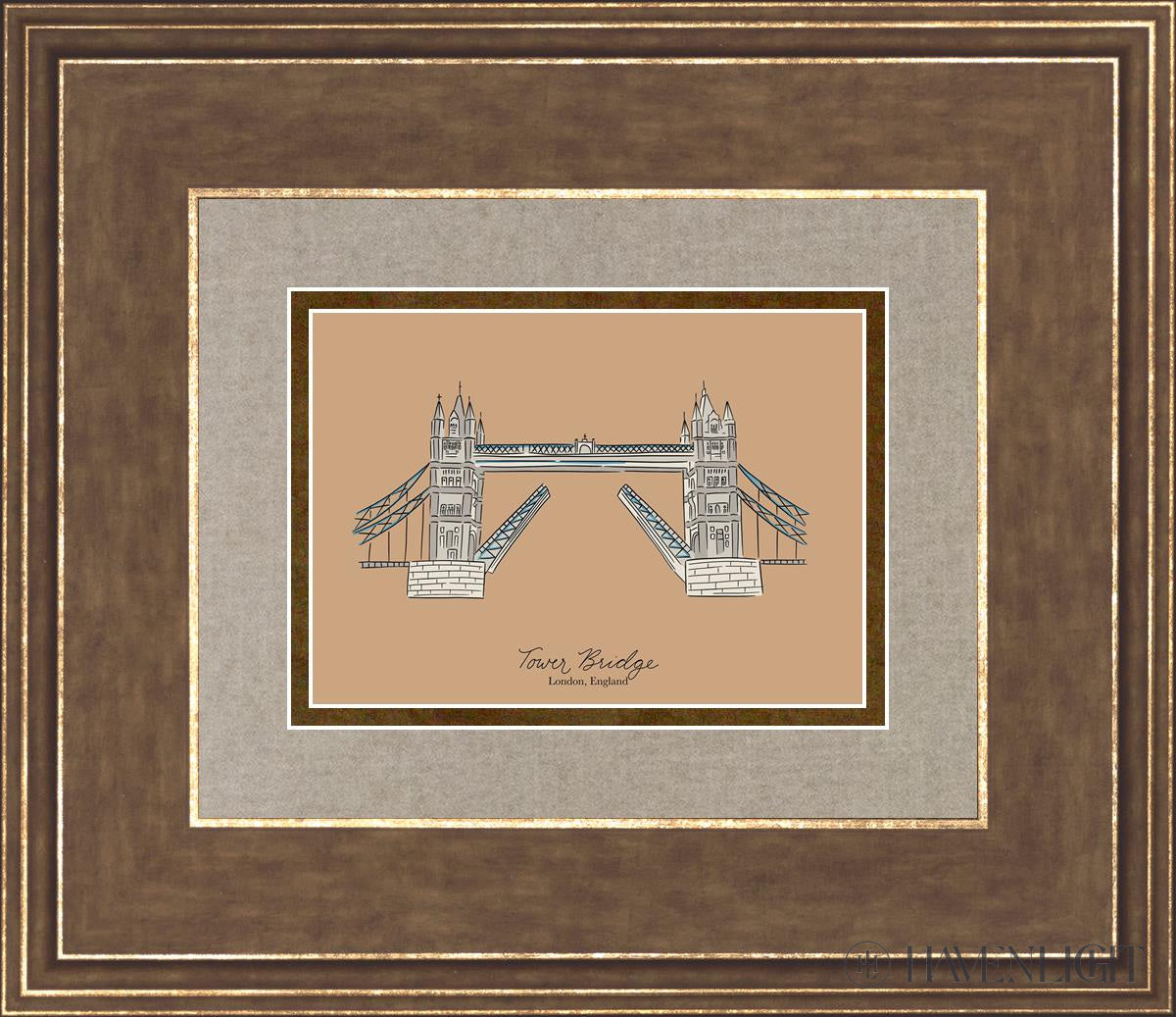 Tower Bridge Open Edition Print / 7 X 5 Gold 14 3/4 12 Art