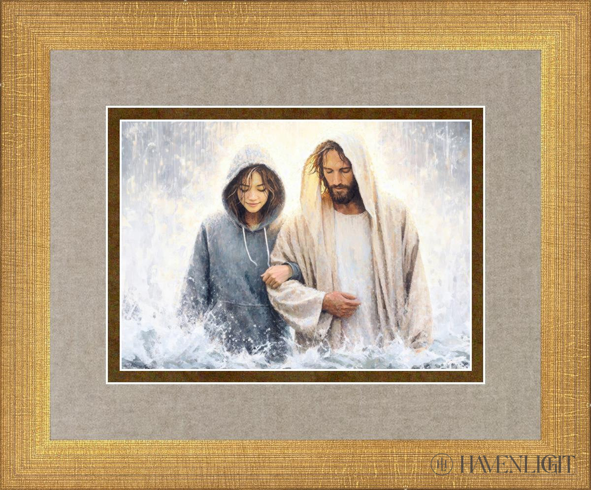 Trust In Him Open Edition Print / 7 X 5 Matte Gold 11 3/4 9 Art