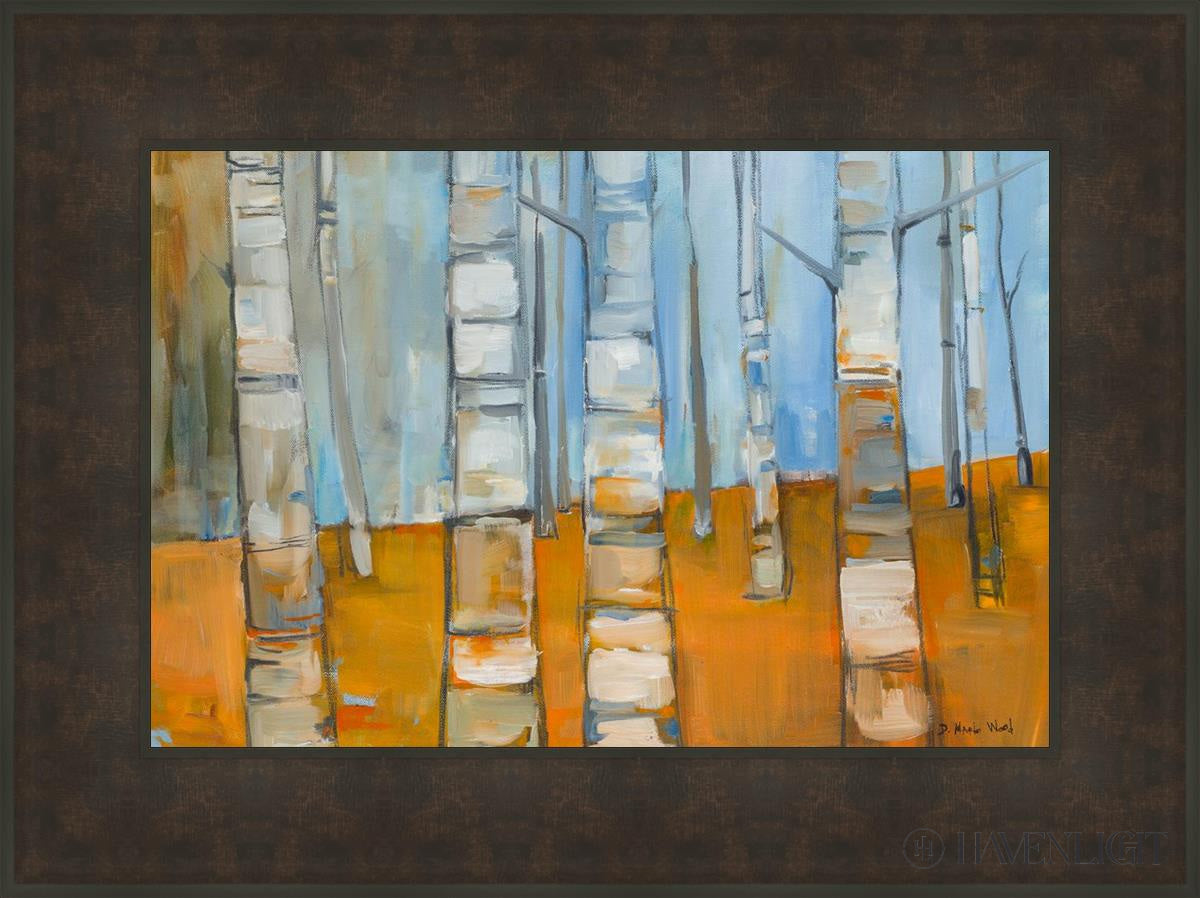 Winter Aspens Open Edition Canvas / 24 X 16 Bronze Frame 31 3/4 23 Art