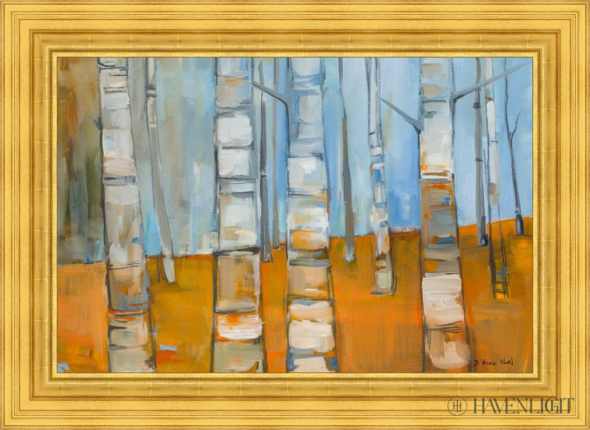 Winter Aspens Open Edition Canvas / 36 X 24 22K Gold Leaf 44 3/8 32 Art