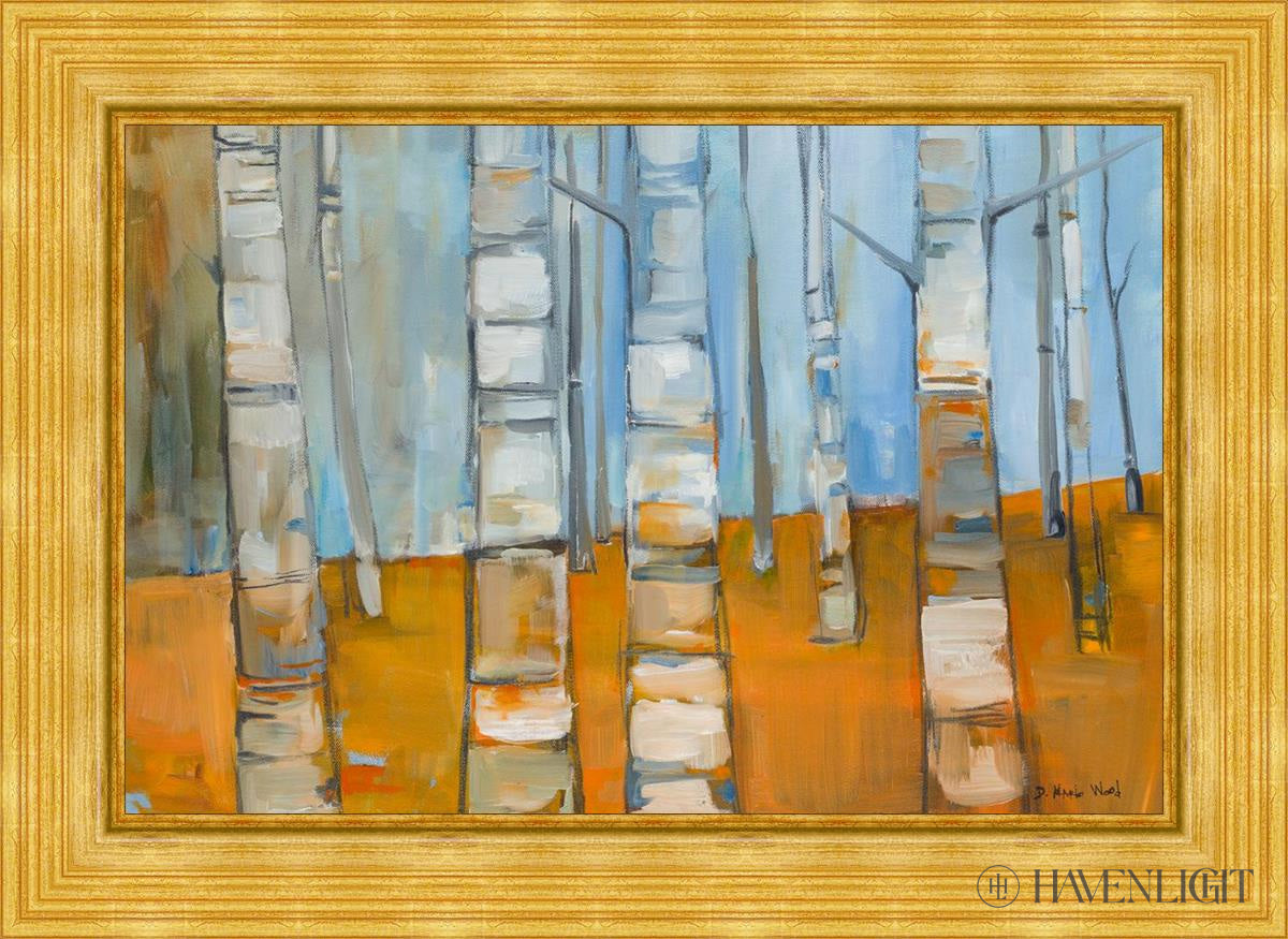 Winter Aspens Open Edition Canvas / 36 X 24 Gold Metal Leaf 44 3/8 32 Art