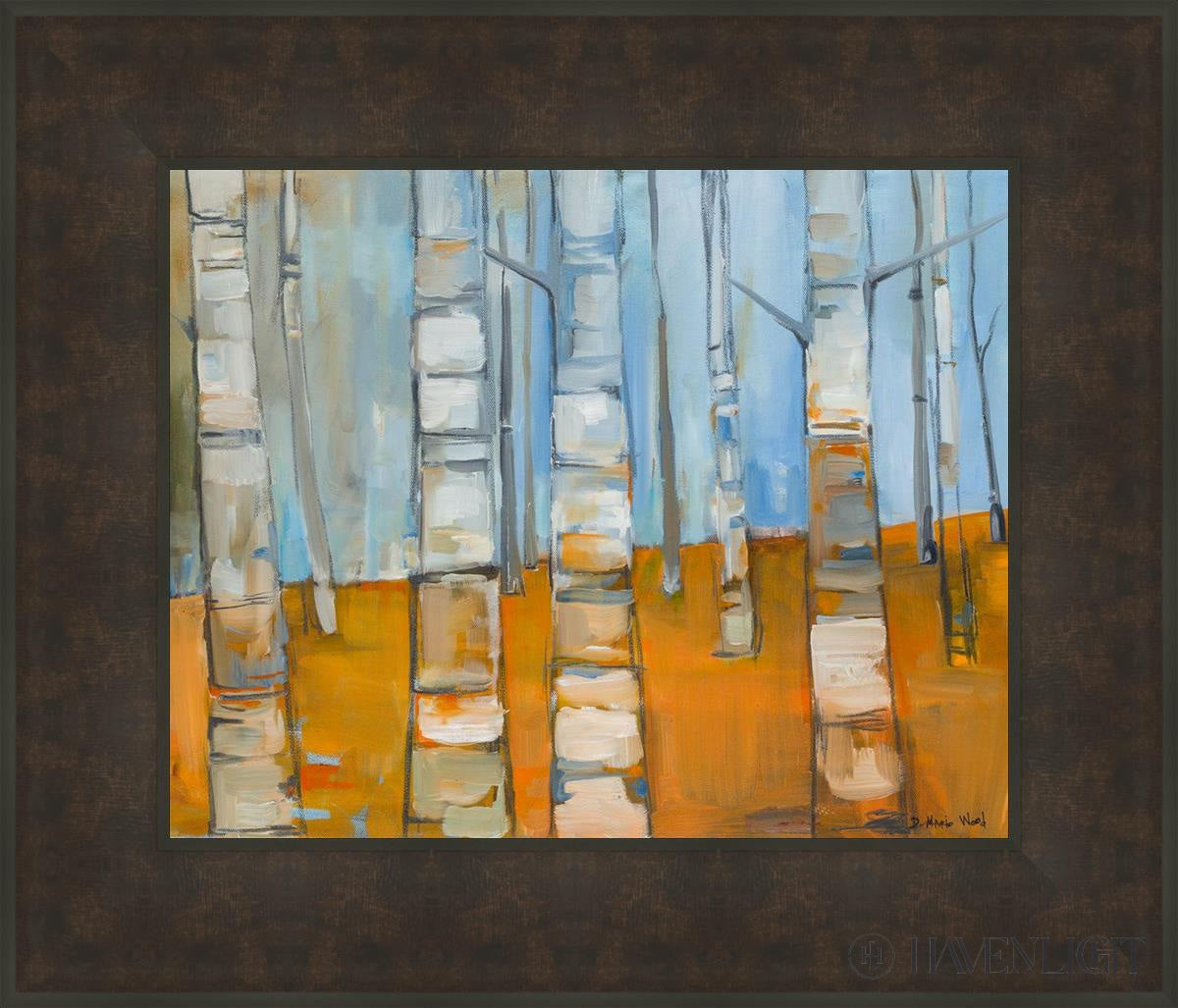 Winter Aspens Open Edition Print / 20 X 16 Bronze Frame 27 3/4 23 Art