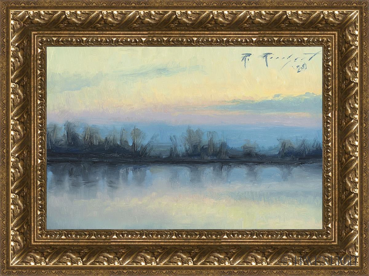 Winter On The Lake Open Edition Canvas / 18 X 12 Gold 23 3/4 17 Art