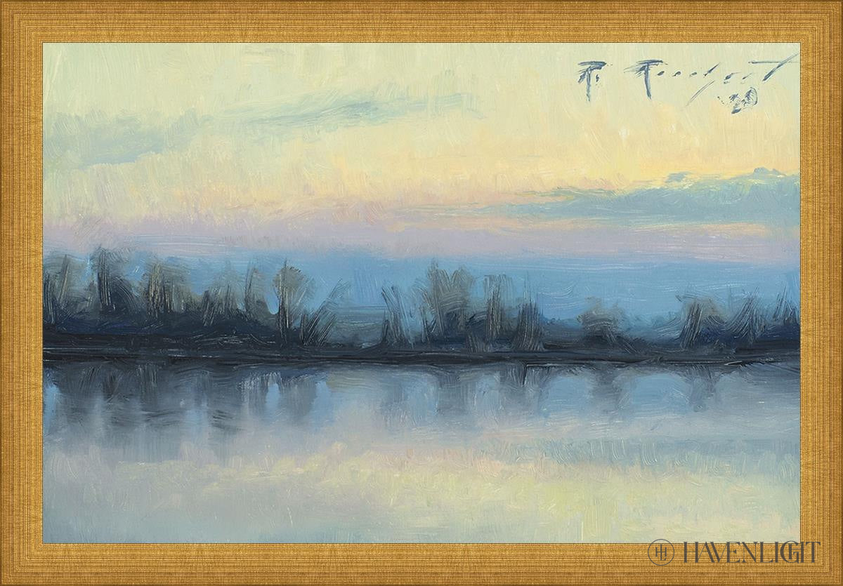 Winter On The Lake Open Edition Canvas / 18 X 12 Matte Gold 19 3/4 13 Art