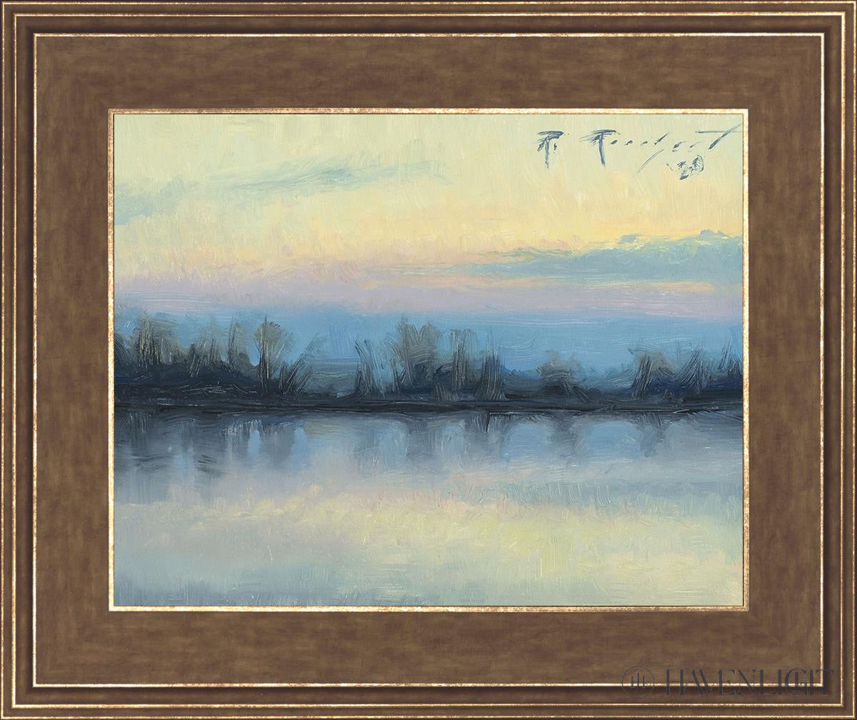 Winter On The Lake Open Edition Print / 14 X 11 Gold 18 3/4 15 Art