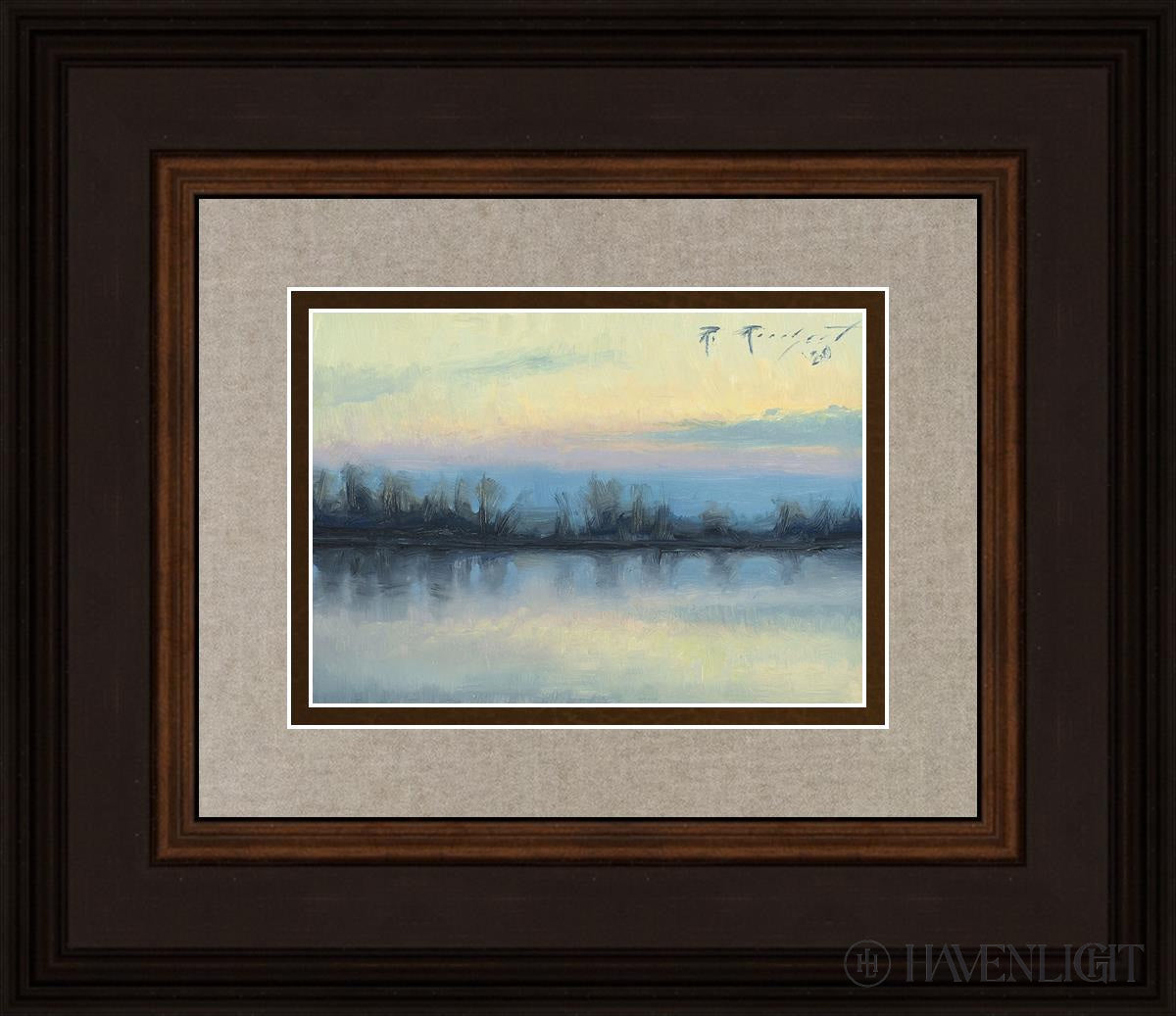 Winter On The Lake Open Edition Print / 7 X 5 Brown 14 3/4 12 Art