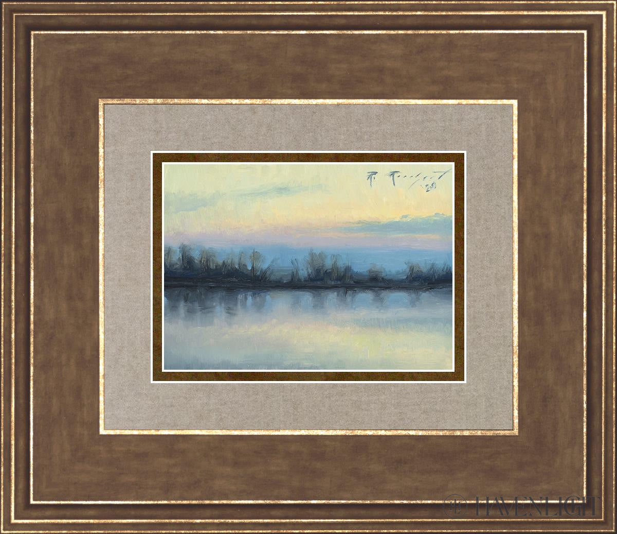 Winter On The Lake Open Edition Print / 7 X 5 Gold 14 3/4 12 Art