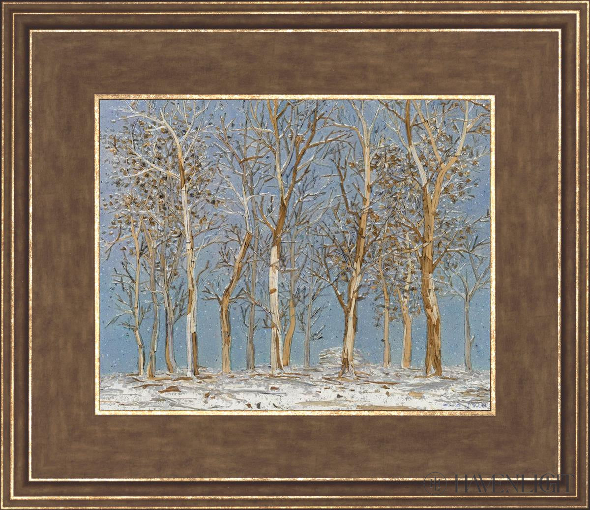 Winter Woods Open Edition Print / 10 X 8 Gold 14 3/4 12 Art