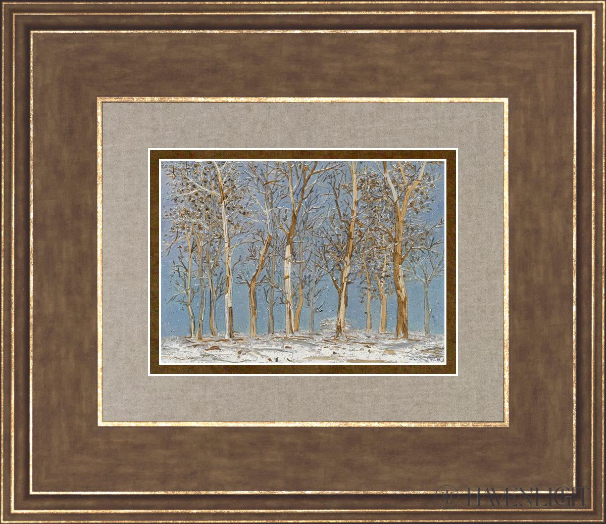 Winter Woods Open Edition Print / 7 X 5 Gold 14 3/4 12 Art