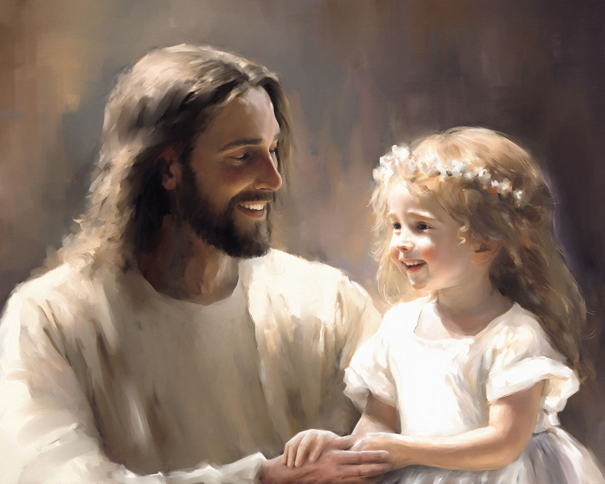 You Are Loved by Alex Kovych jesus christ smiling white robe looking to his  left –