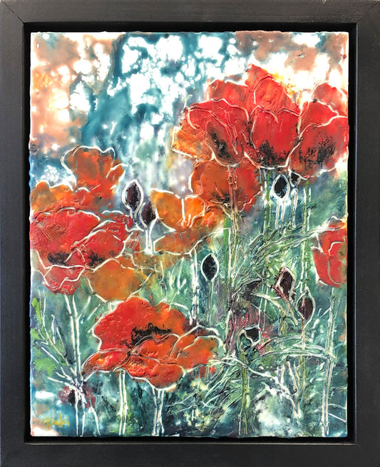 Gathering on Encaustic Original Artwork