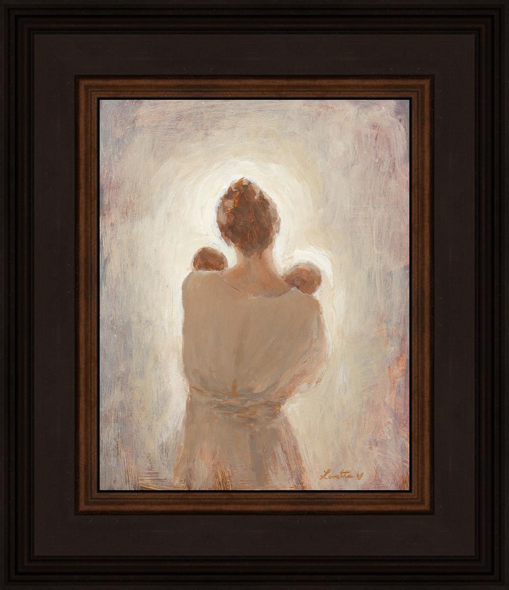 Two Little Loves Mother With Twins Fine Art Print of Original Painting 102  