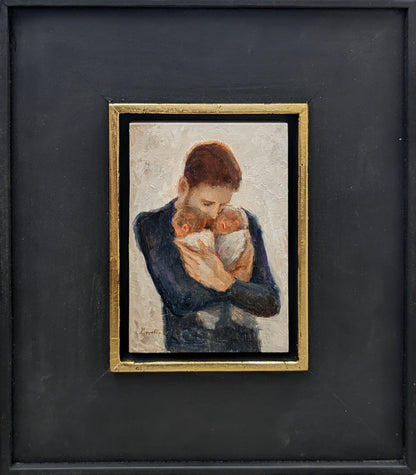 Father with Twins Original Artwork