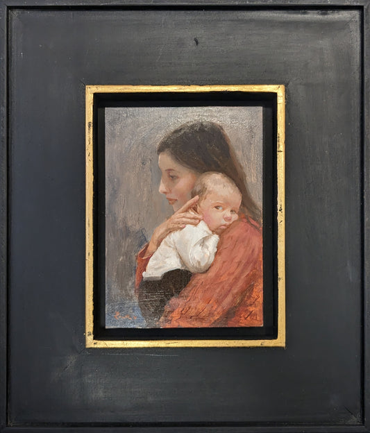 Mother in a Red Sweater Original Artwork