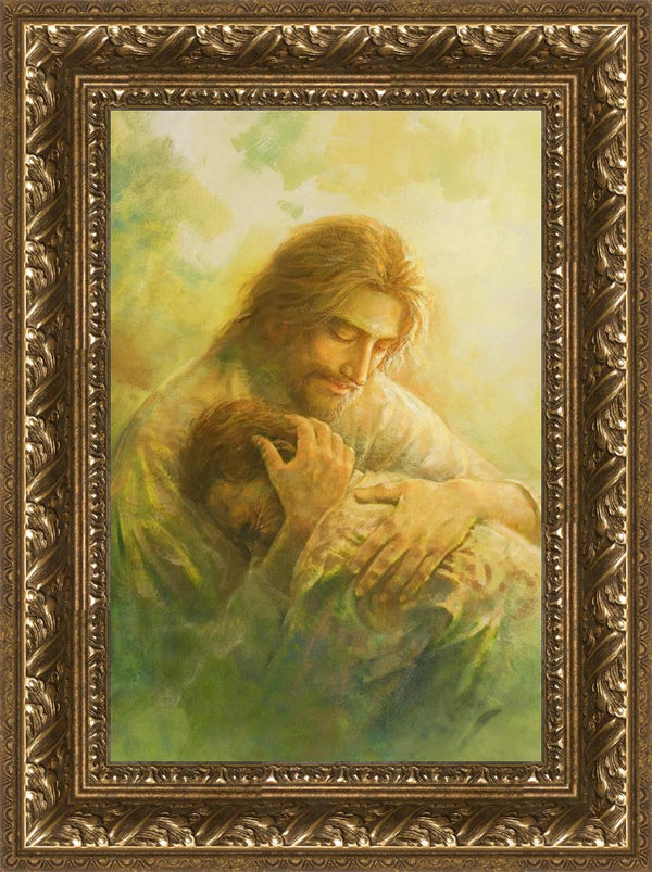 i will give you rest by yongsung kim jesus christ holding repentant man ...