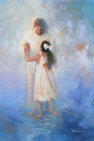The Dance is a painting that depicts Jesus Christ dancing in heaven with a daughter of God - Yongsung Kim | Havenlight | Christian Artwork