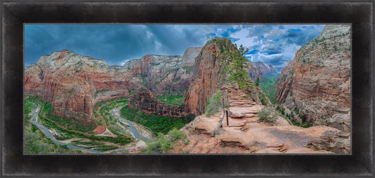 Angels Landing Panoramic Large Wall Art Open Edition Canvas / 55 X 22 Dark Olive 63 30