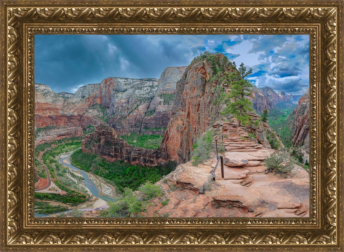 Angels Landing Panoramic Open Edition Canvas / 24 X 16 Gold 29 3/4 21 Art