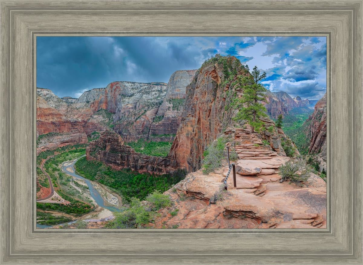 Angels Landing Panoramic Open Edition Canvas / 24 X 16 Gray 29 3/4 21 Art