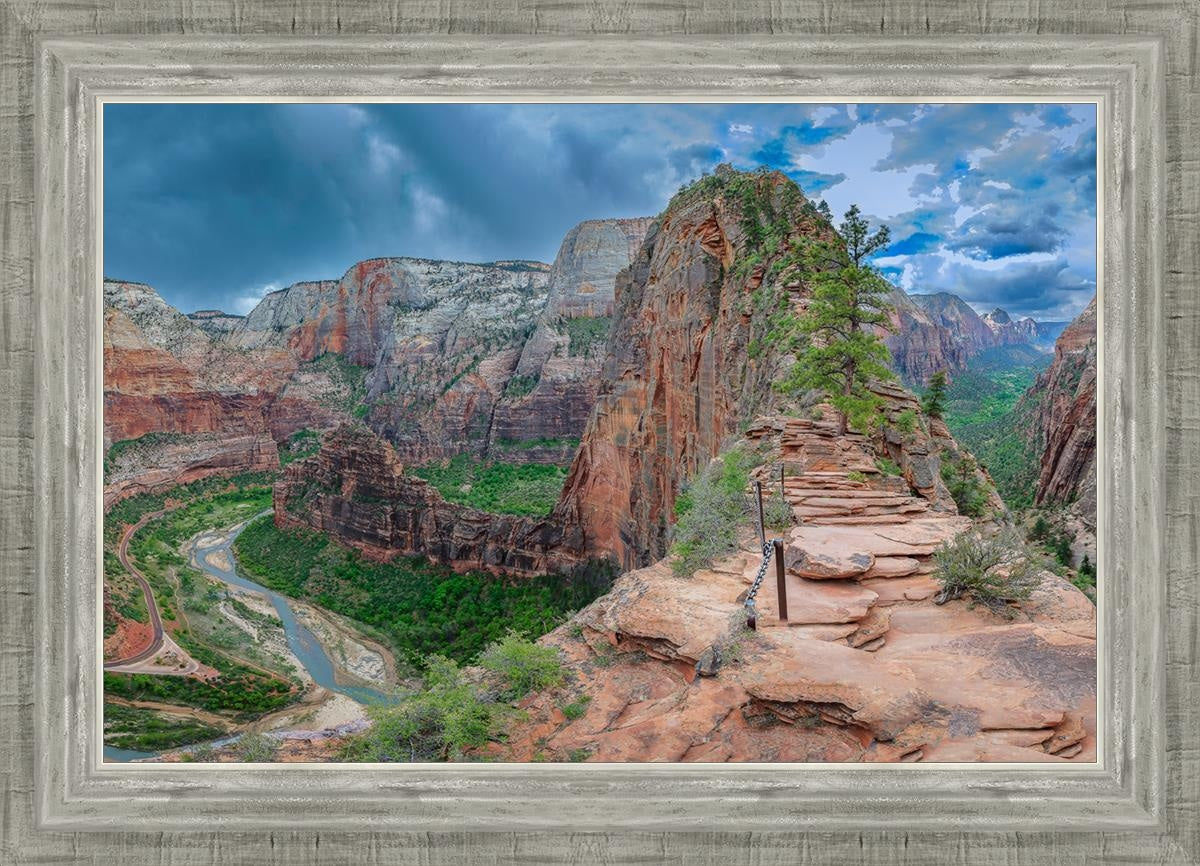 Angels Landing Panoramic Open Edition Canvas / 24 X 16 Silver 28 3/4 20 Art