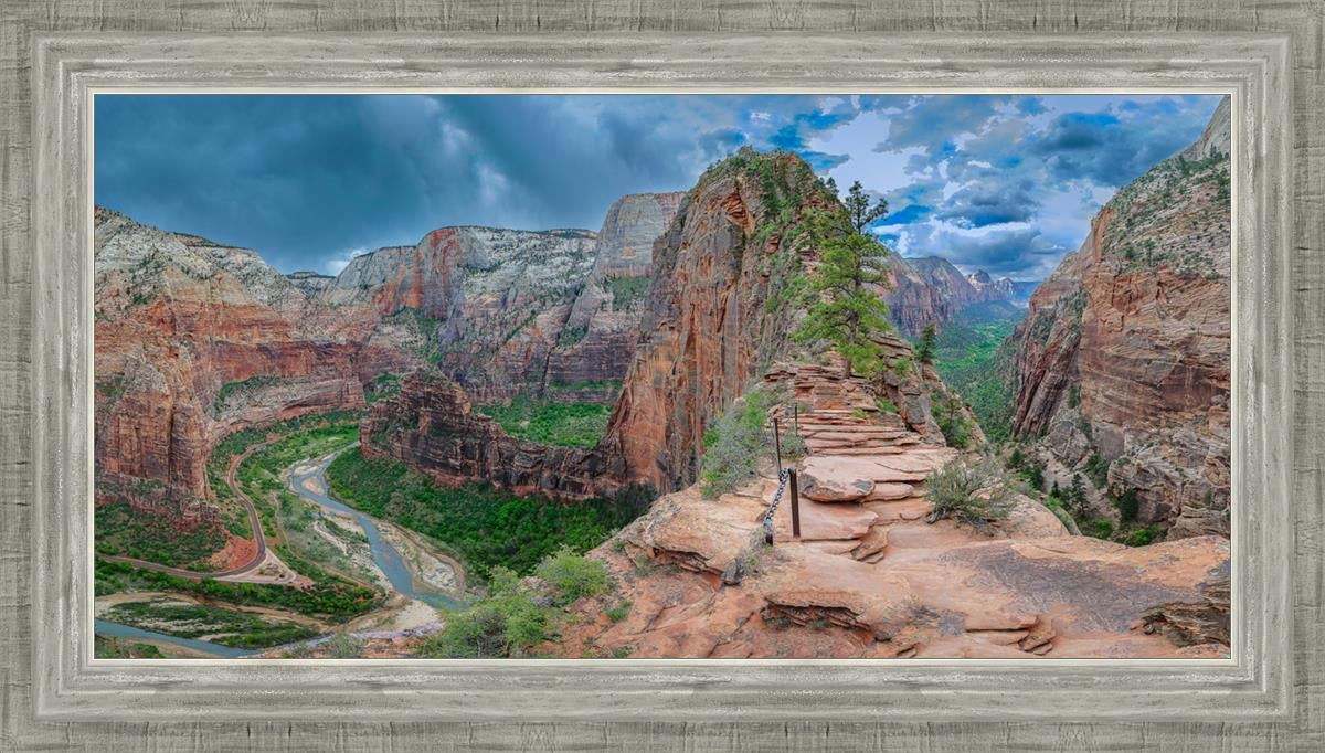 Angels Landing Panoramic Open Edition Canvas / 30 X 15 Silver 34 3/4 19 Art