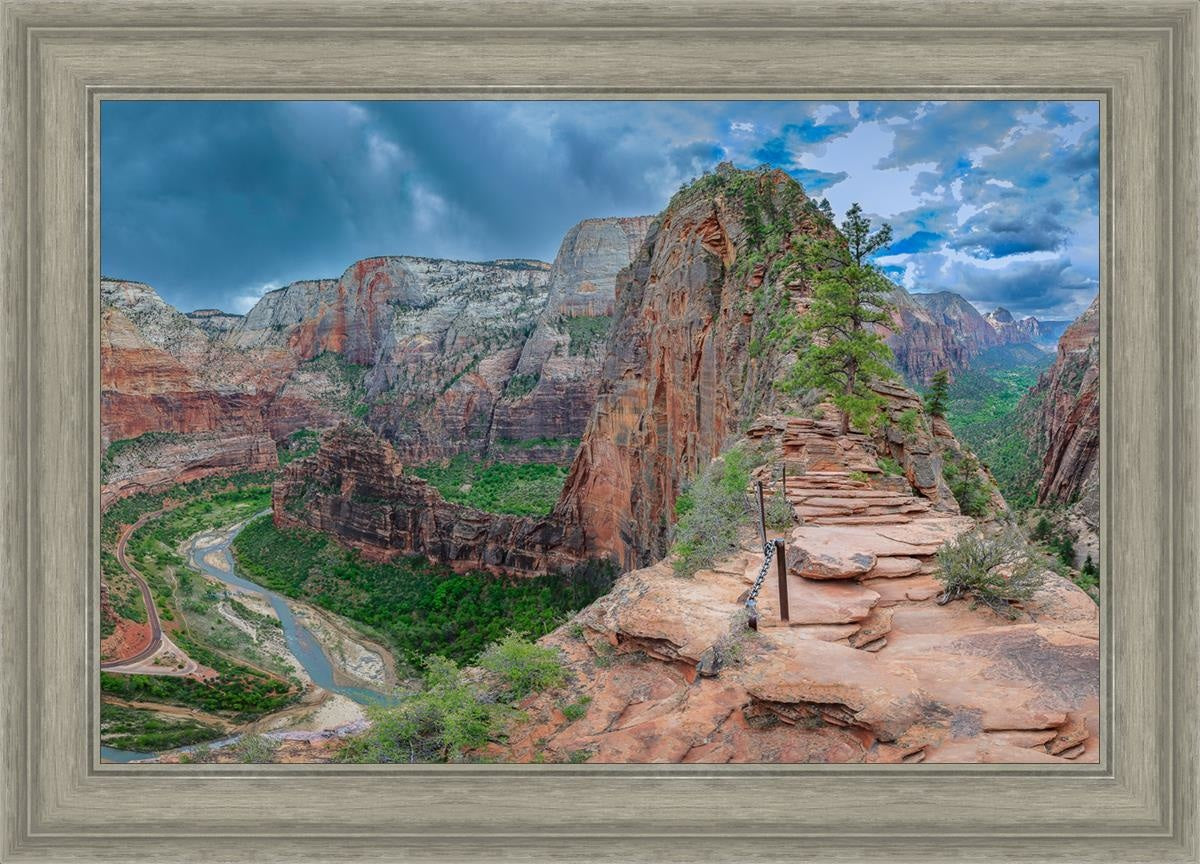 Angels Landing Panoramic Open Edition Canvas / 30 X 20 Gray 35 3/4 25 Art