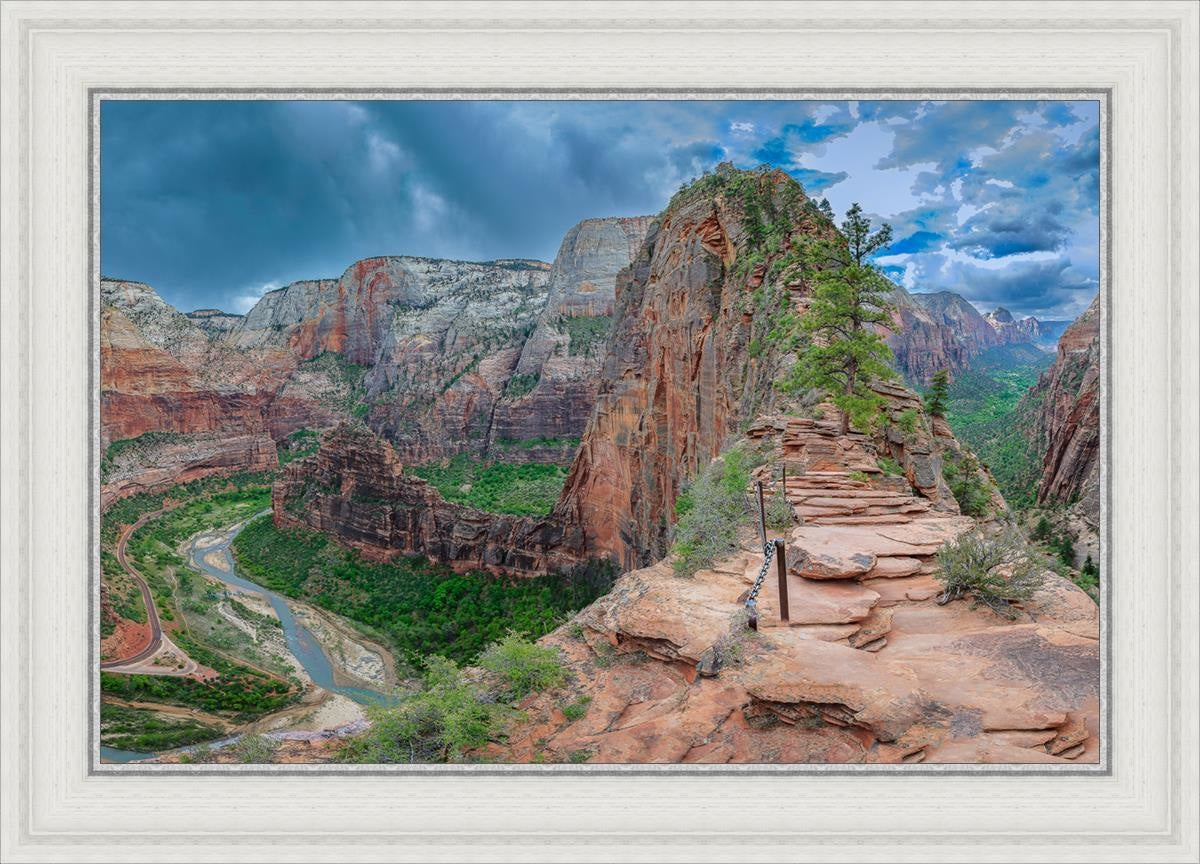 Angels Landing Panoramic Open Edition Canvas / 30 X 20 White 35 3/4 25 Art
