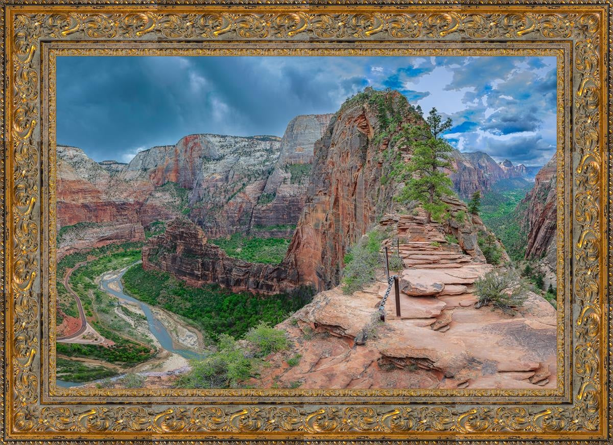 Angels Landing Panoramic Open Edition Canvas / 36 X 24 Gold 43 3/4 31 Art