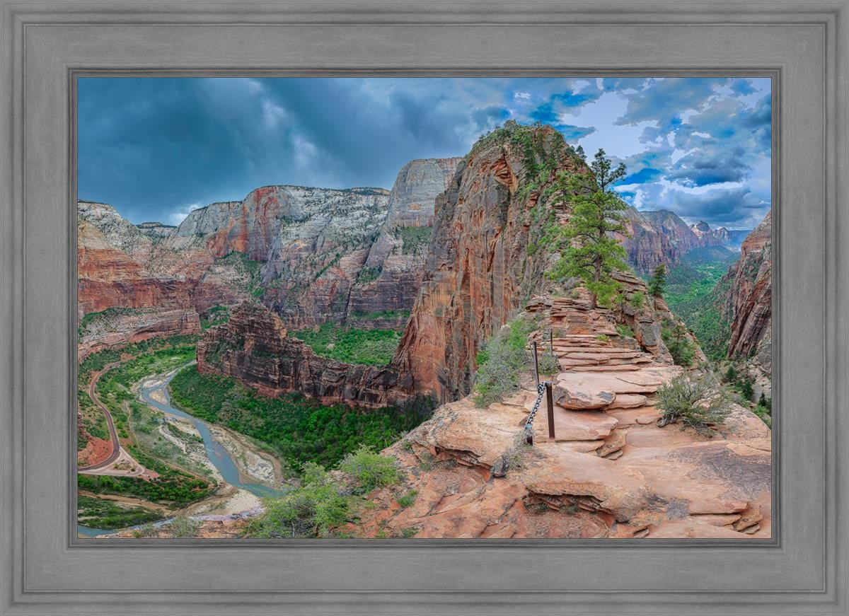 Angels Landing Panoramic Open Edition Canvas / 36 X 24 Gray 43 3/4 31 Art