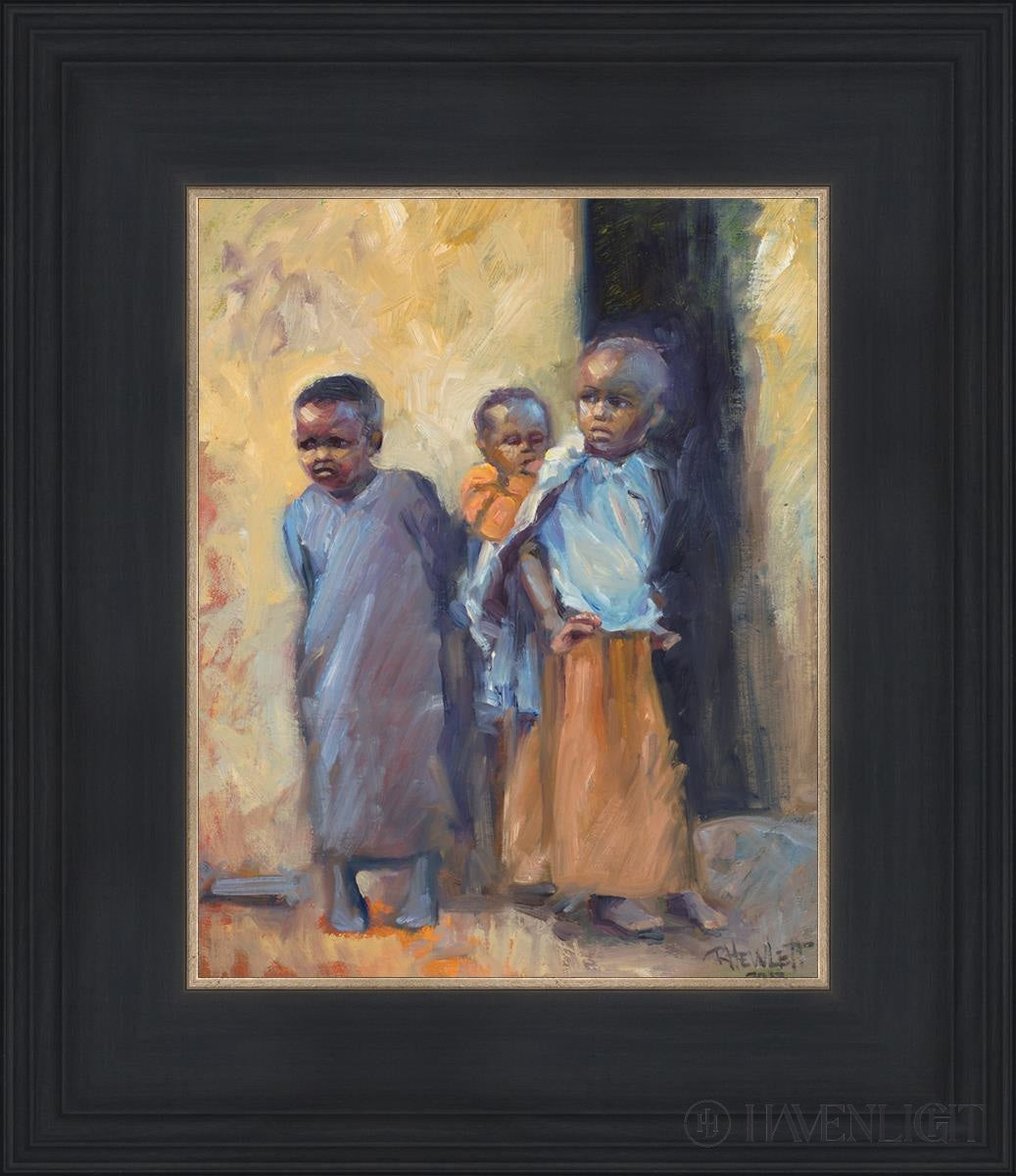 Babies Caring For Open Edition Print / 8 X 10 Black 12 3/4 14 Art