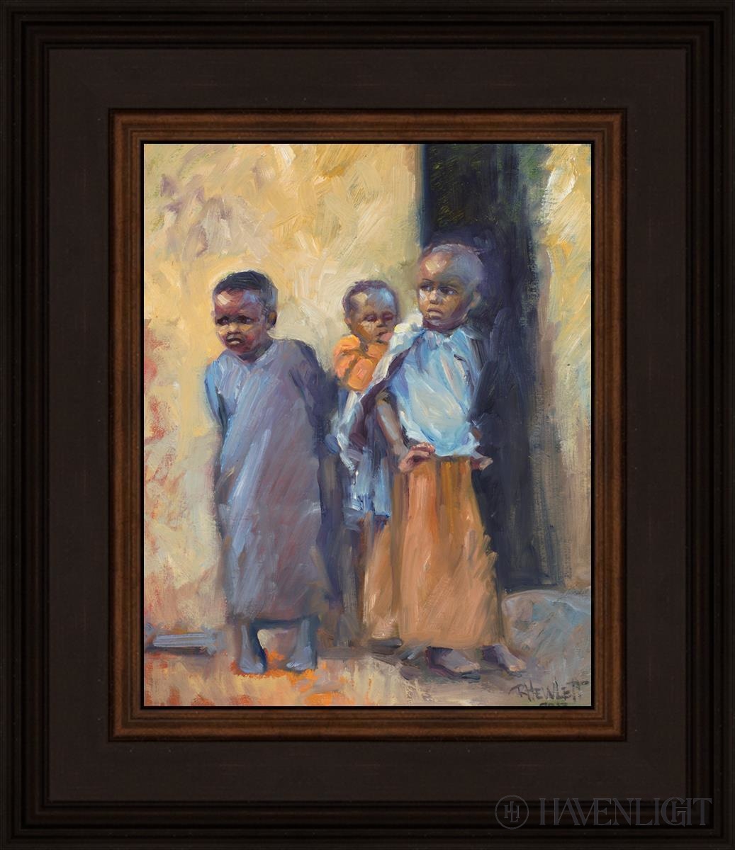 Babies Caring For Open Edition Print / 8 X 10 Brown 12 3/4 14 Art
