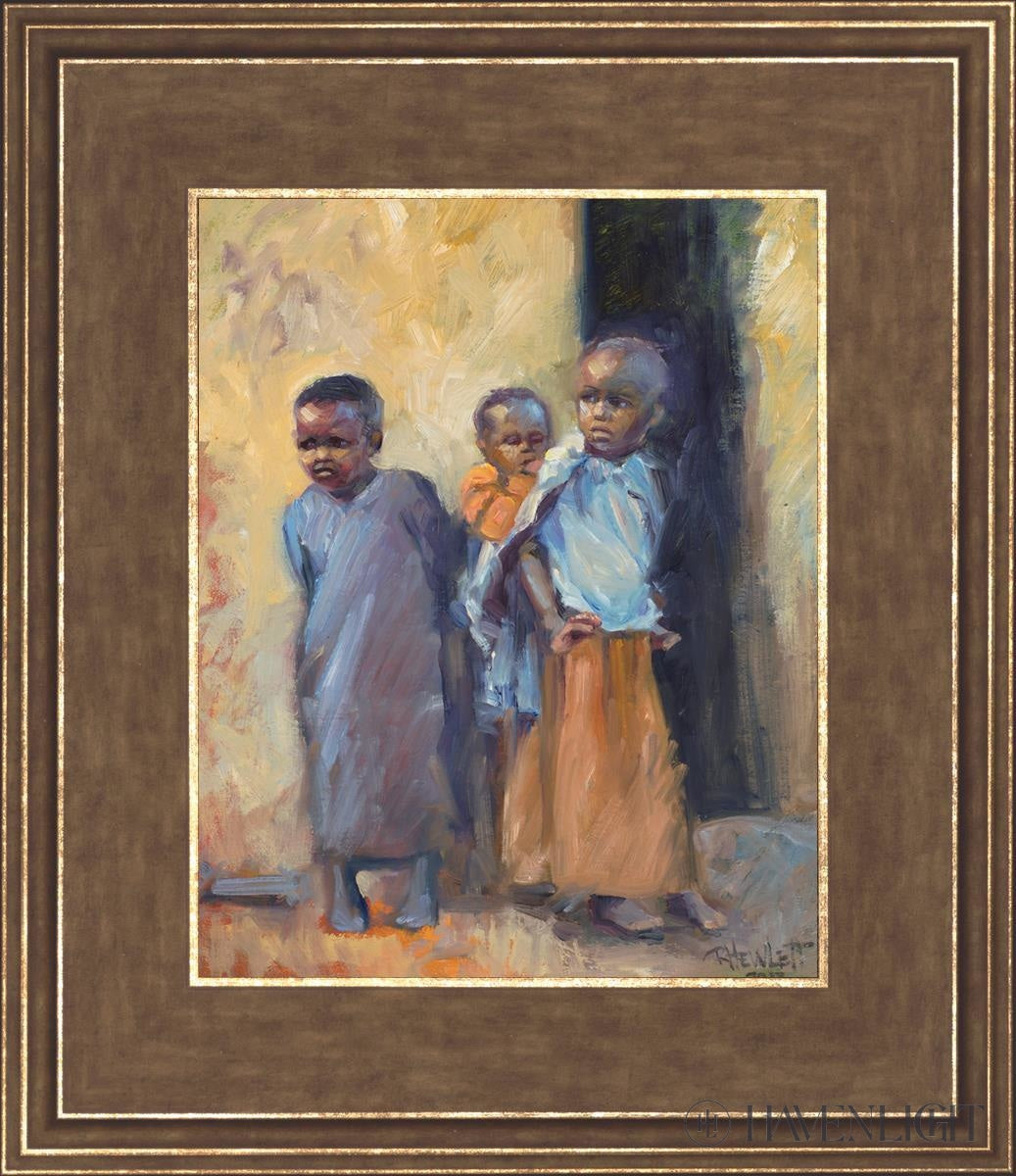 Babies Caring For Open Edition Print / 8 X 10 Gold 12 3/4 14 Art