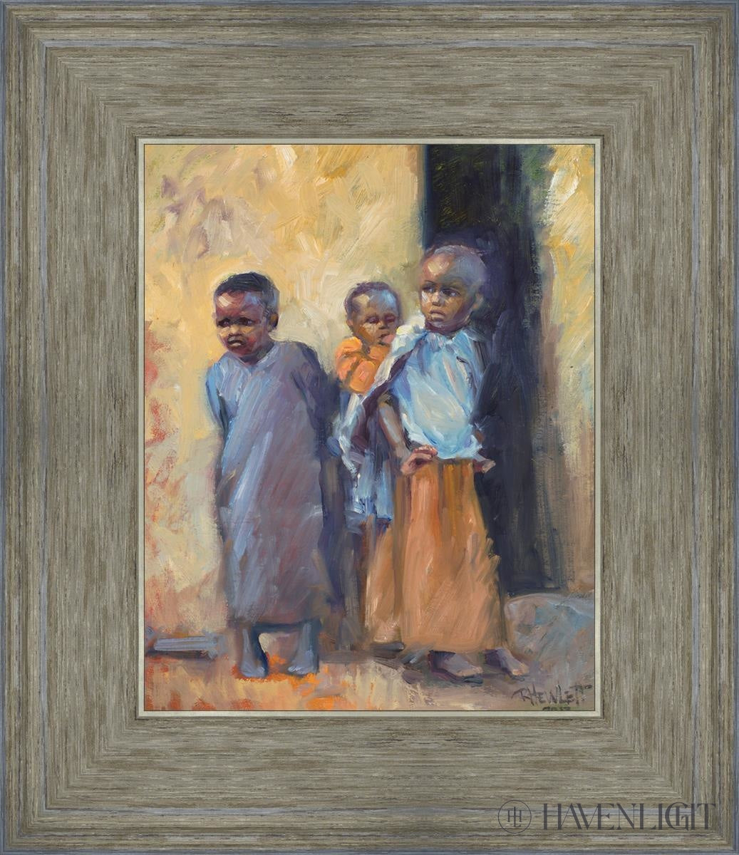 Babies Caring For Open Edition Print / 8 X 10 Gray 12 3/4 14 Art