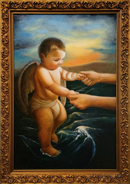 Baby Step Oil On Canvas Original Artwork