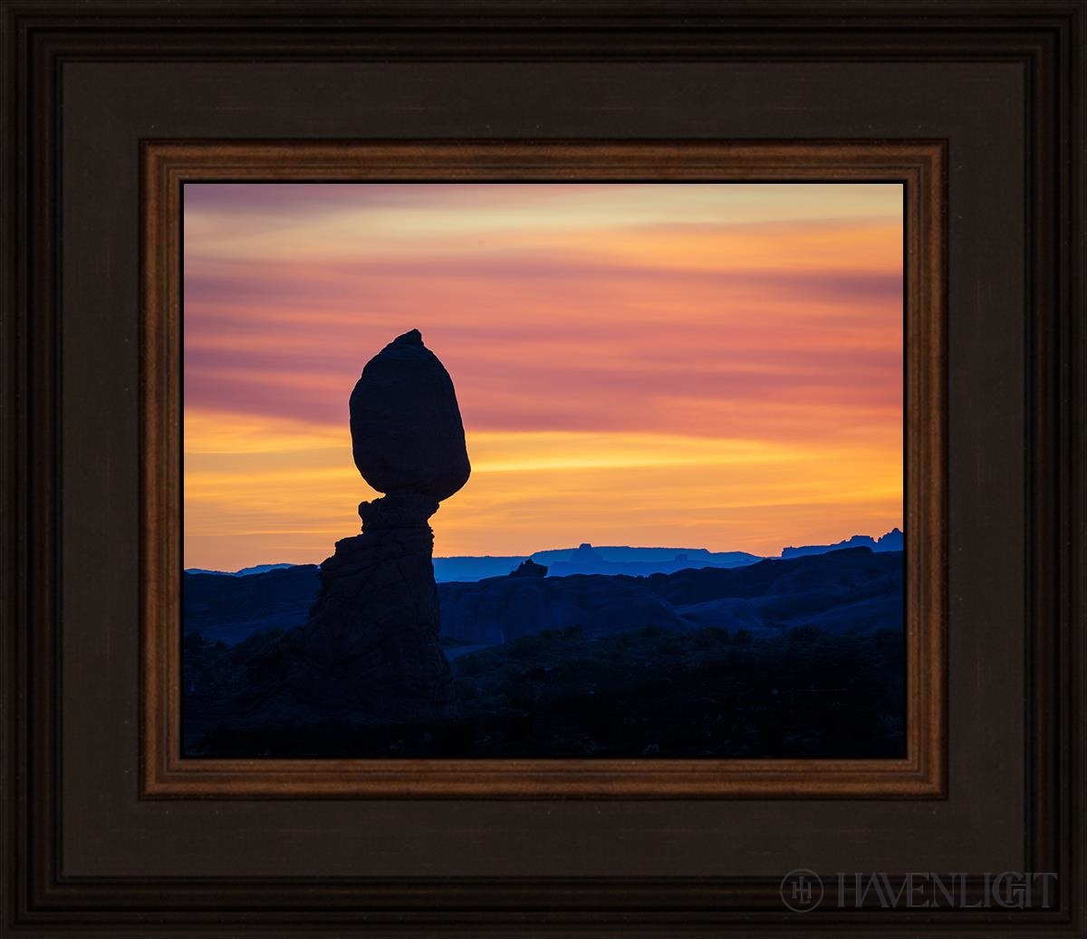 Balancing Rock At Sunset Arches National Park Utah Open Edition Print / 10 X 8 Brown 14 3/4 12 Art