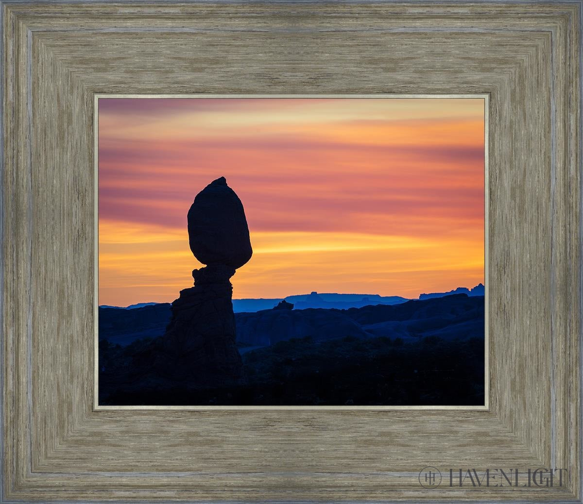 Balancing Rock At Sunset Arches National Park Utah Open Edition Print / 10 X 8 Gray 14 3/4 12 Art