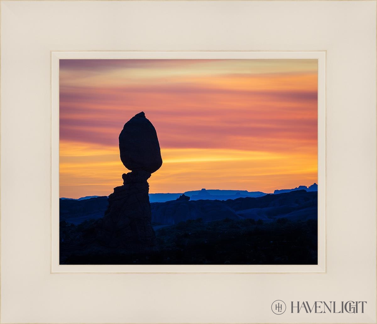 Balancing Rock At Sunset Arches National Park Utah Open Edition Print / 10 X 8 White 14 1/4 12 Art