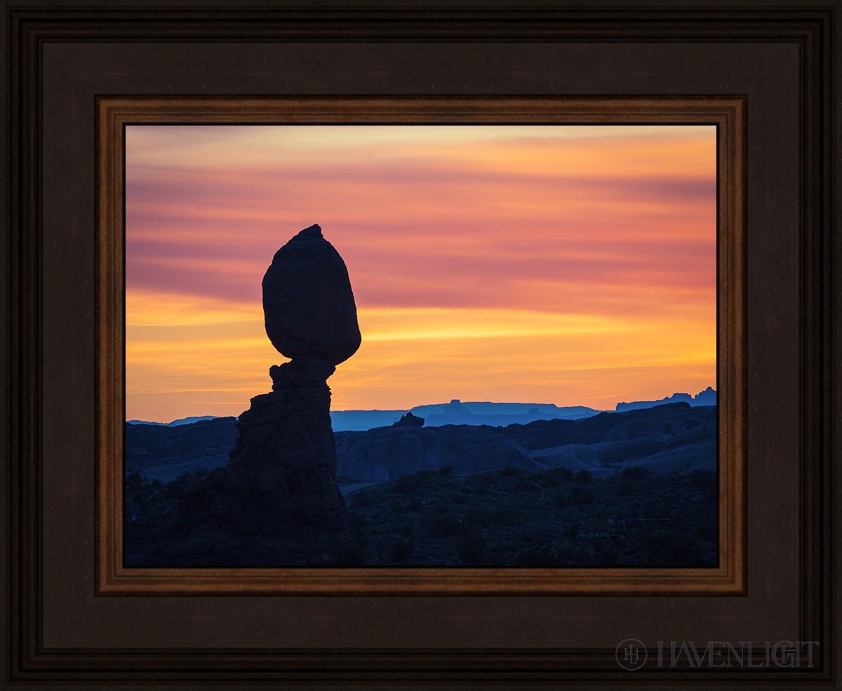 Balancing Rock At Sunset Arches National Park Utah Open Edition Print / 12 X 9 Brown 16 3/4 13 Art