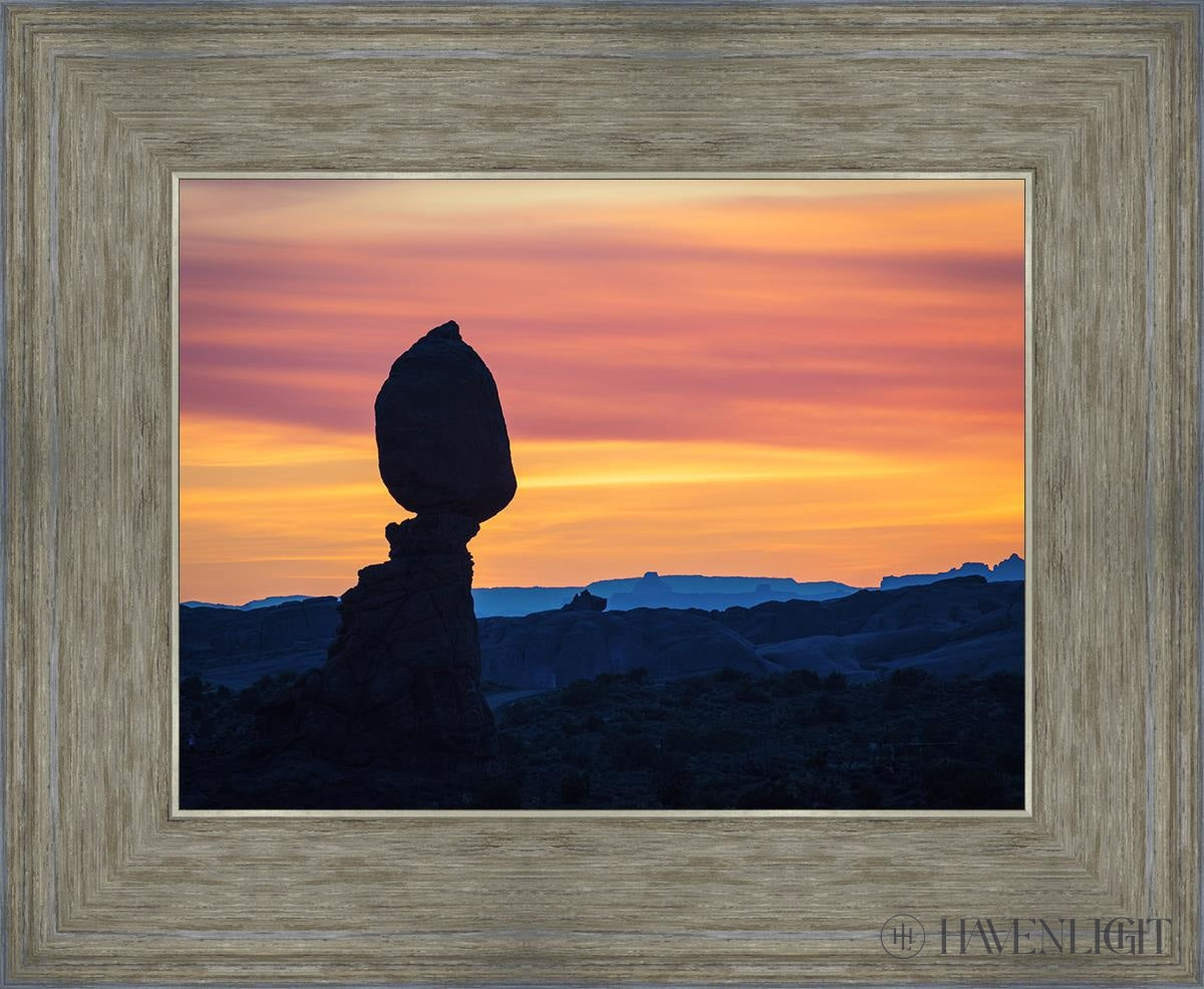 Balancing Rock At Sunset Arches National Park Utah Open Edition Print / 12 X 9 Gray 16 3/4 13 Art