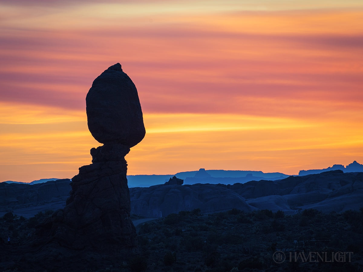 Balancing Rock At Sunset Arches National Park Utah Open Edition Print / 12 X 9 Only Art