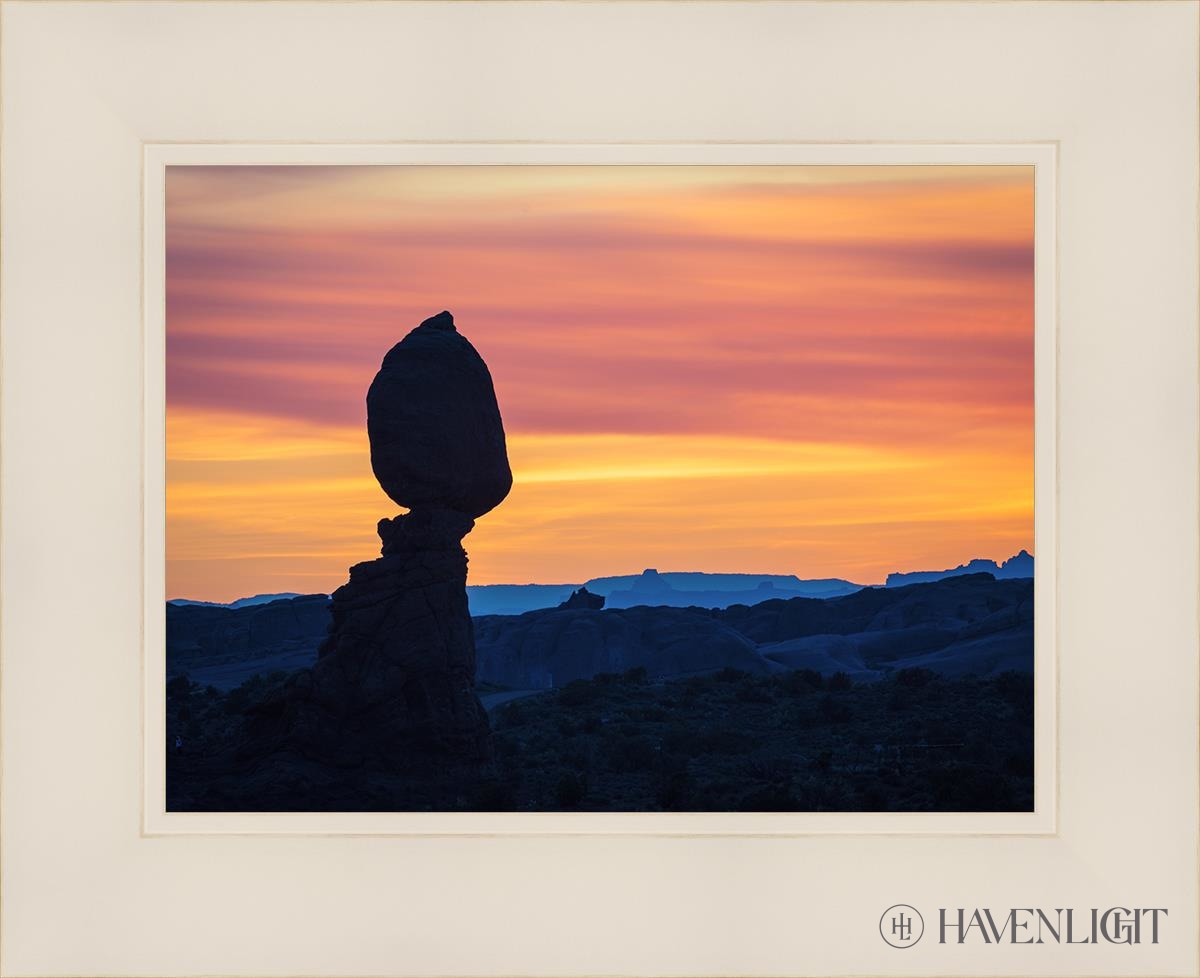 Balancing Rock At Sunset Arches National Park Utah Open Edition Print / 12 X 9 White 16 1/4 13 Art