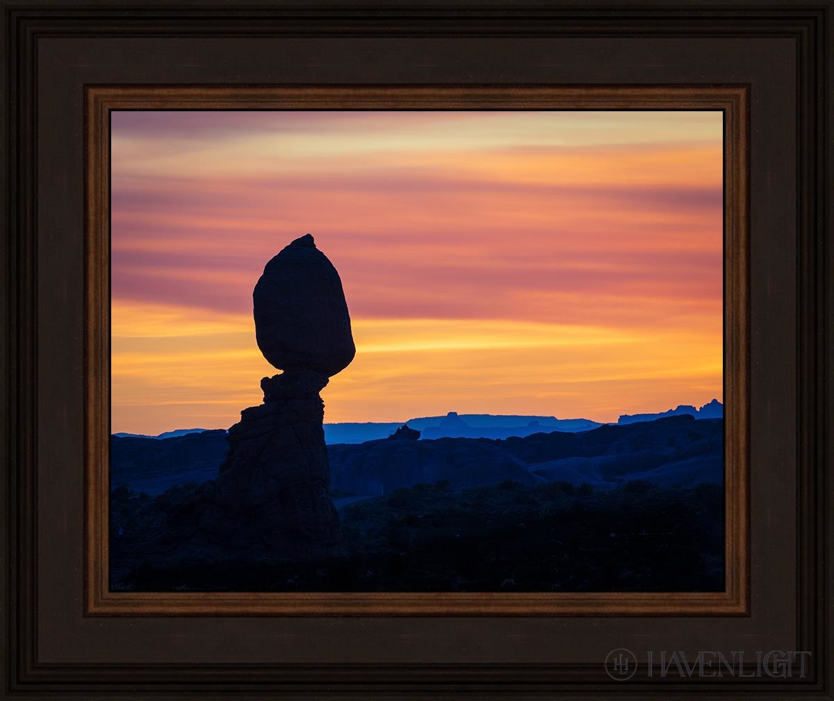 Balancing Rock At Sunset Arches National Park Utah Open Edition Print / 14 X 11 Brown 18 3/4 15 Art