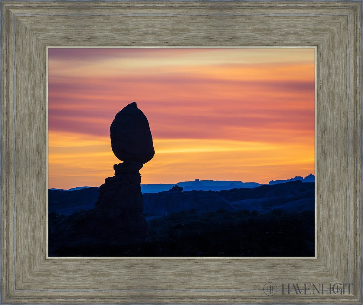 Balancing Rock At Sunset Arches National Park Utah Open Edition Print / 14 X 11 Gray 18 3/4 15 Art