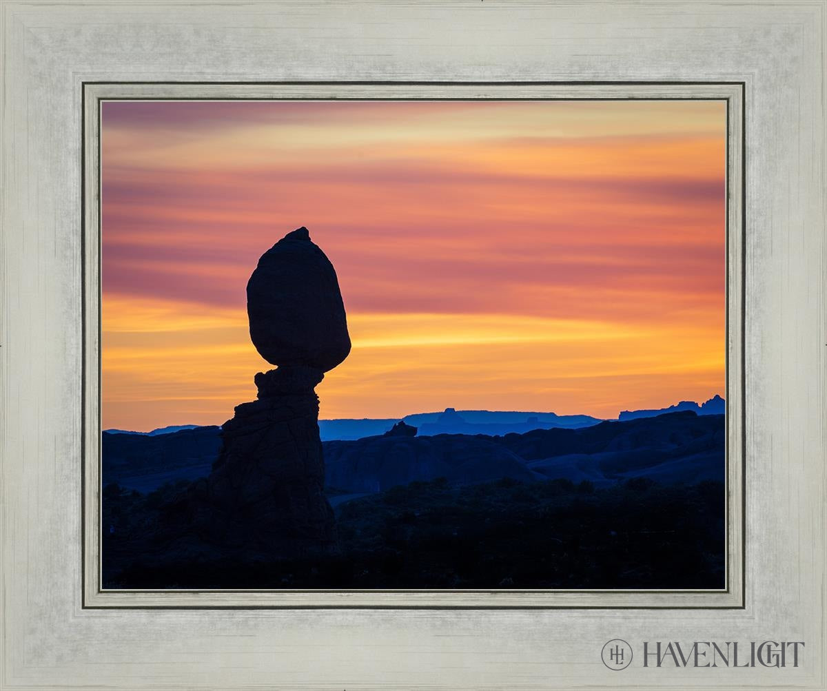 Balancing Rock At Sunset Arches National Park Utah Open Edition Print / 14 X 11 Silver 18 1/4 15 Art