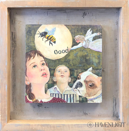 Bee Good Original Artwork Mixed Media On Board