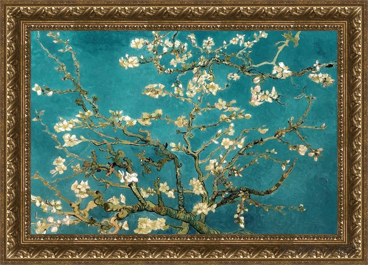 Blossoming Almond Open Edition Print / 30 X 20 Gold 35 3/4 25 Art