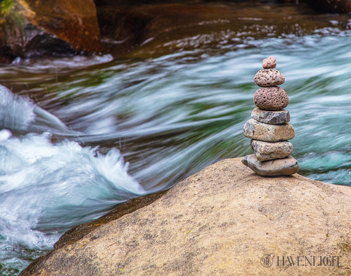 Cairn Meditation Stones Open Edition Print / 14 X 11 Only Art