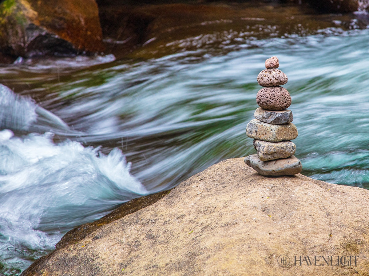 Cairn Meditation Stones Open Edition Print / 9 X 12 Only Art