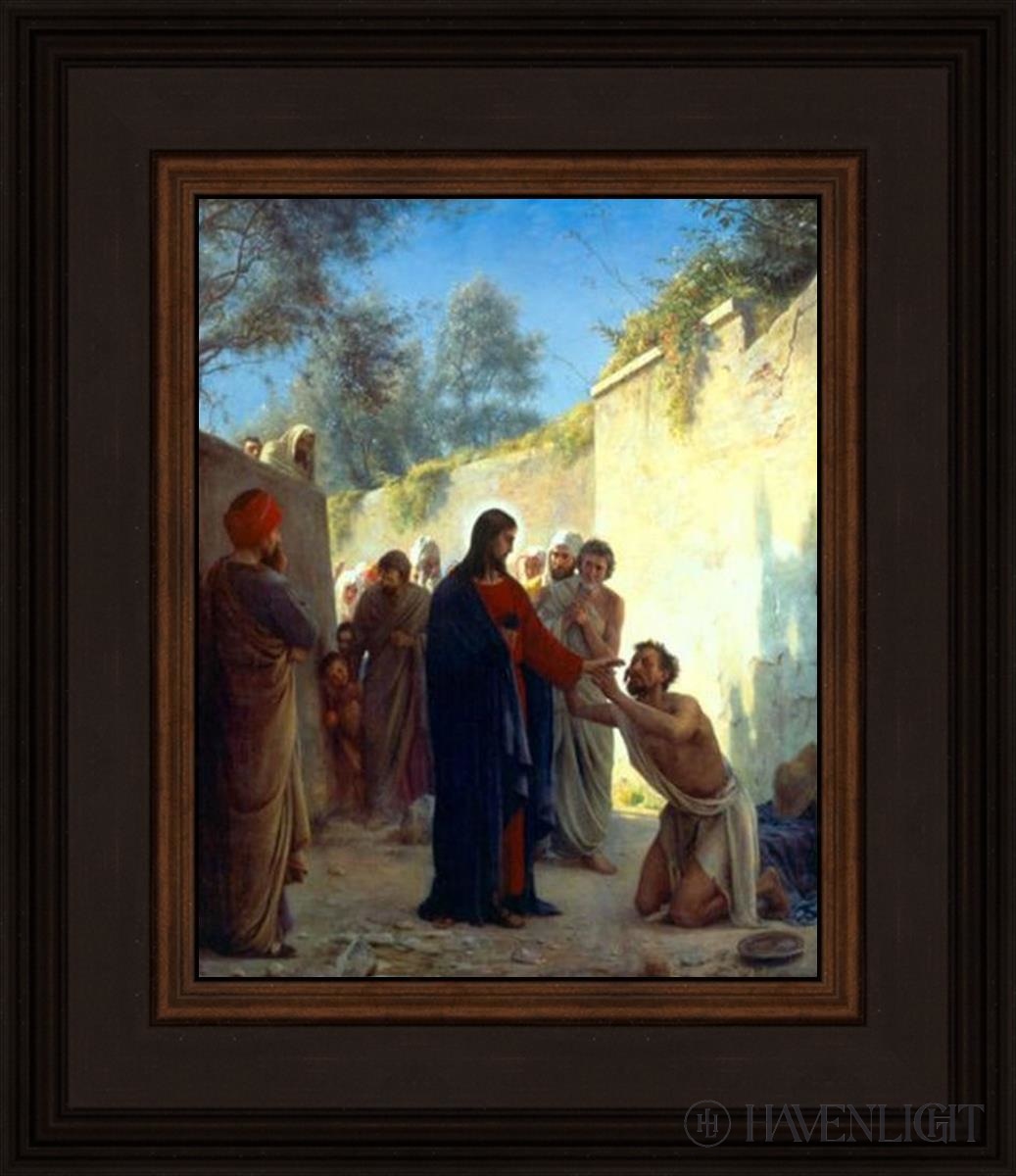 Christ Healing Open Edition Print / 8 X 10 Brown 12 3/4 14 Art