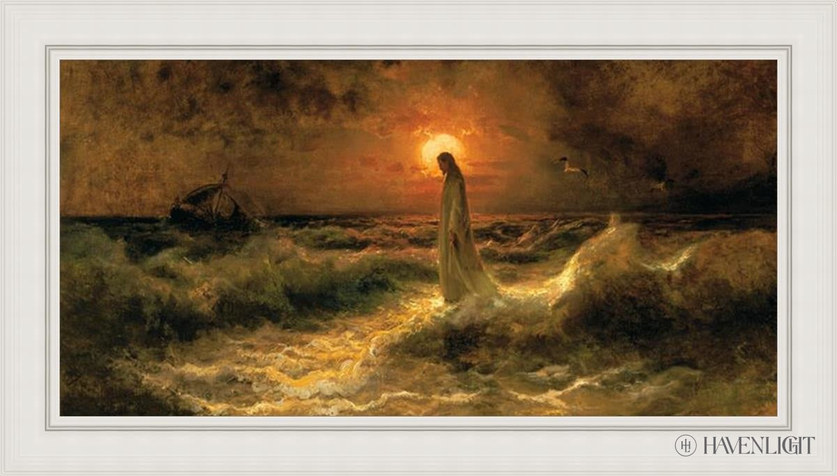 Christ Walking On The Water Large Wall Art Open Edition Canvas / 48 X 24 White 55 3/4 31